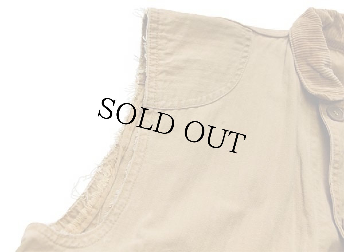 画像6: 50s UNKNOWN カットオフ ヘリンボーン ハンティングベスト 茶 (6)