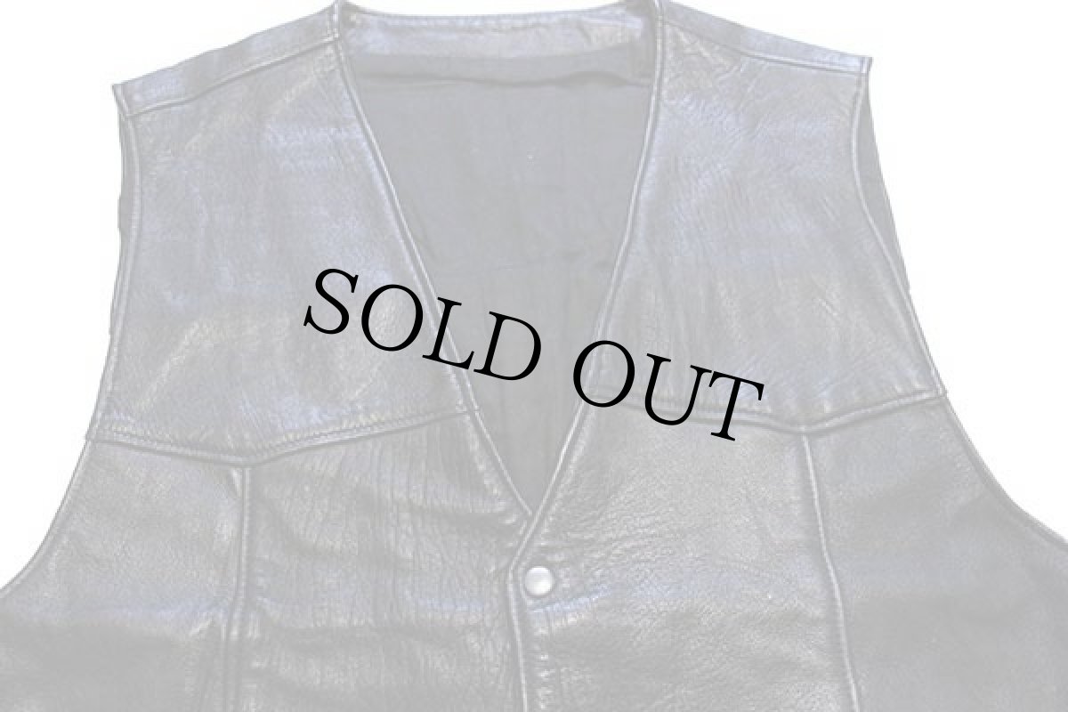 画像3: 90s イタリア製 Vera Pelle レザーベスト 黒 XXL★特大 (3)