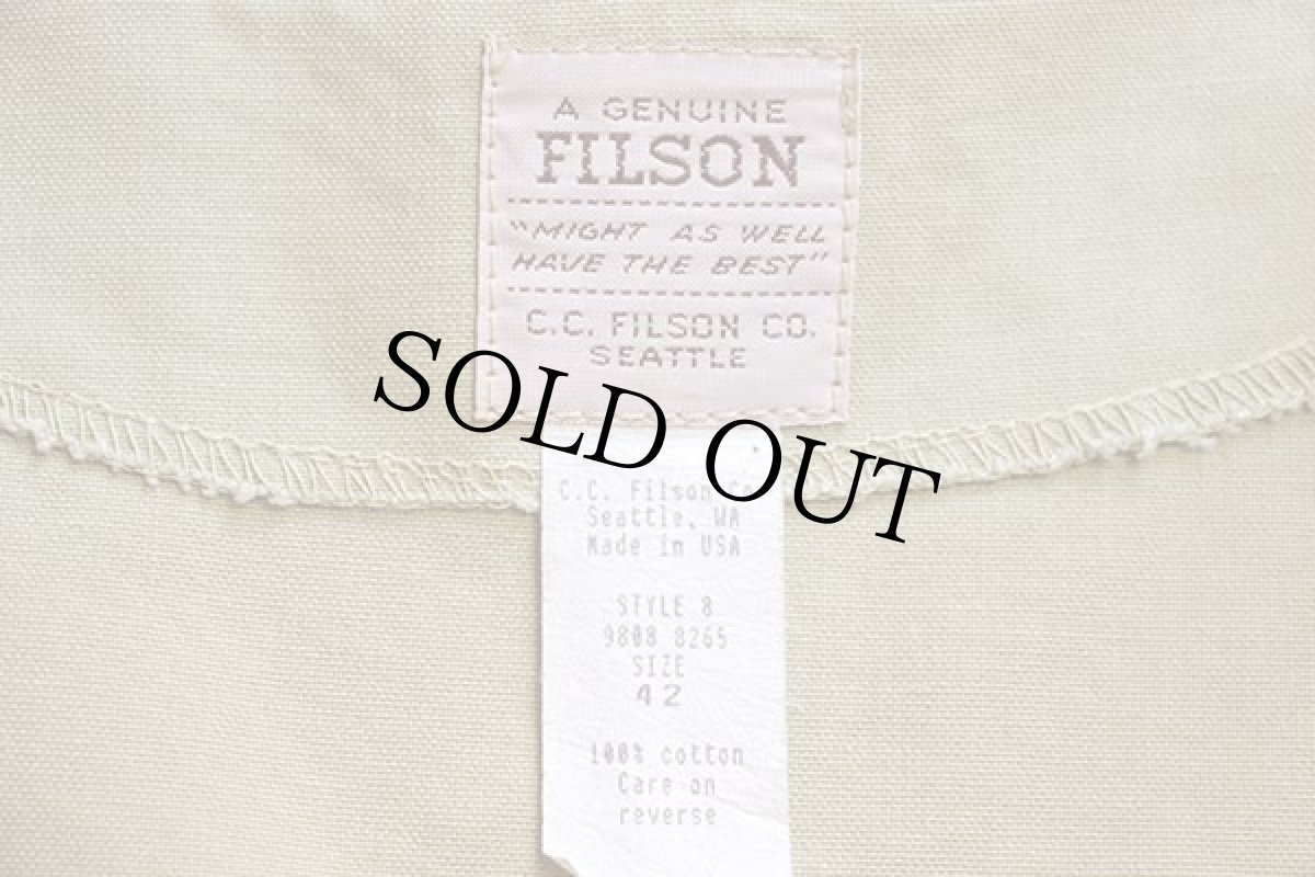画像4: USA製 FILSONフィルソン 刺繍 キャンバス ワークベスト カーキ 42 (4)