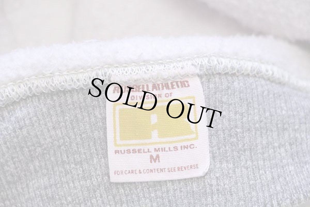 画像4: 70s USA製 RUSSELLラッセル 無地 スウェットパーカー 杢グレー M (4)