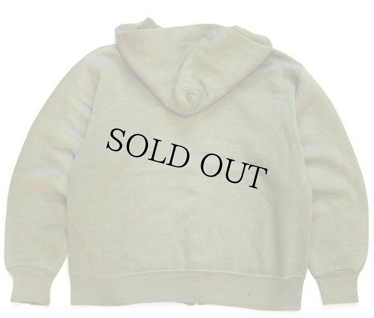 画像2: 70s UNKNOWN 無地 スウェット ジップパーカー 杢グリーン フェード (2)