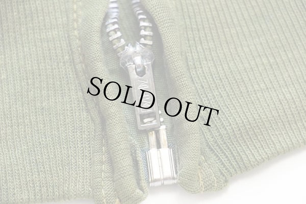 画像4: 70s UNKNOWN 無地 スウェット ジップパーカー 杢グリーン フェード (4)