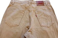 画像5: 90s USA製 Levi'sリーバイス 550 カラーデニムパンツ 後染め カーキ w34 (5)