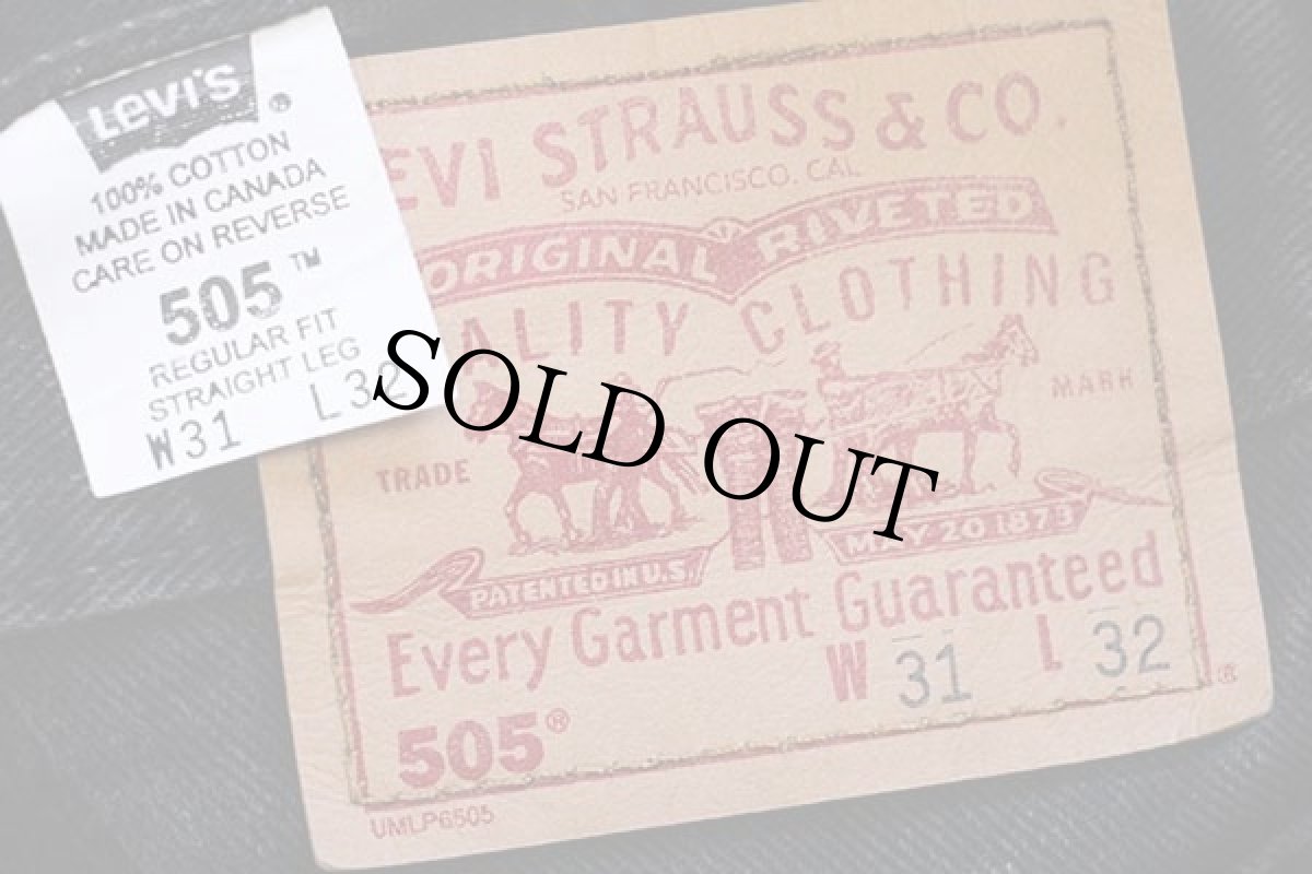 画像6: 00s カナダ製 Levi'sリーバイス 505 ブラック デニムパンツ w31 L32★59 (6)