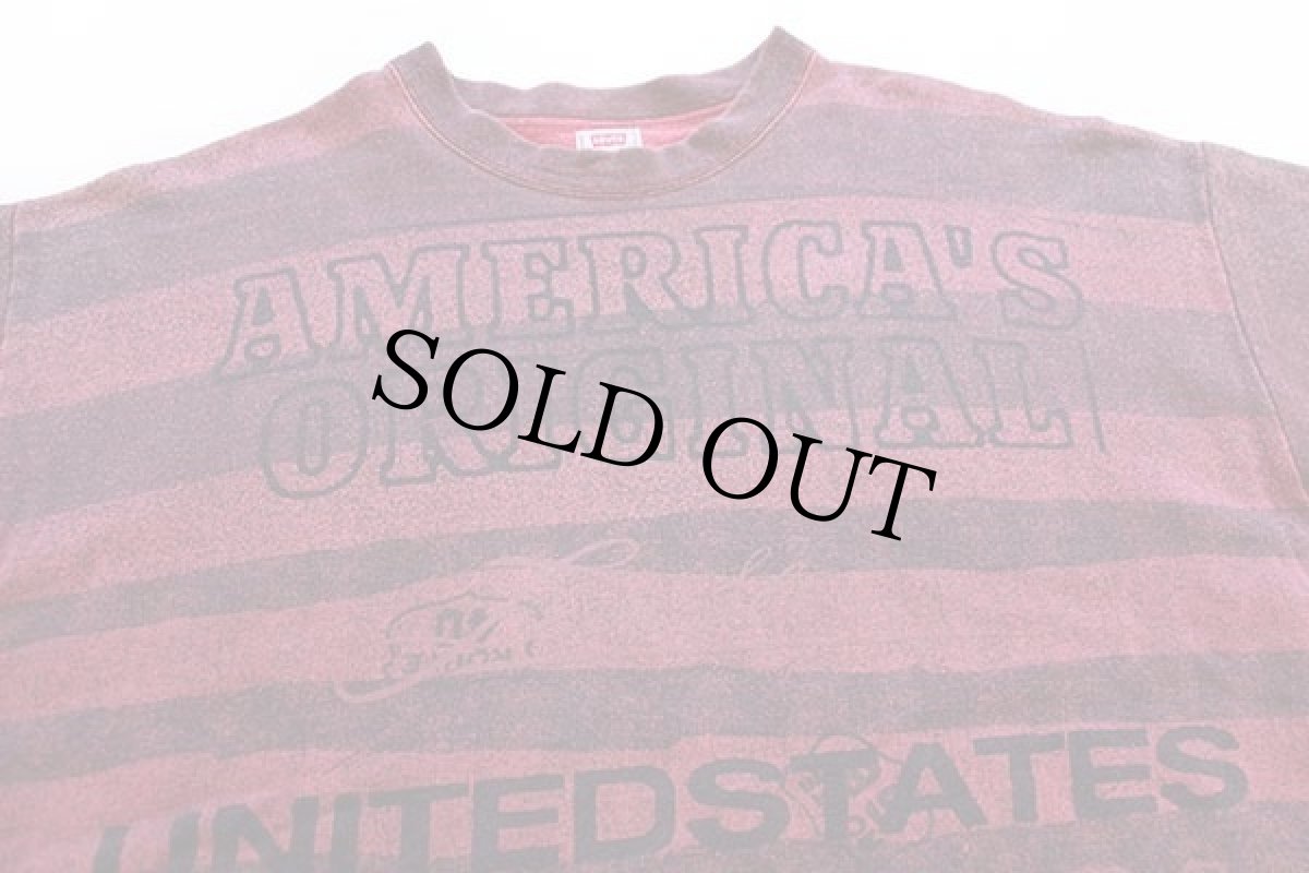 画像3: 90s イタリア製 Levi'sリーバイス ボーダー オールオーバープリント コットン スウェット XL★ユーロ (3)