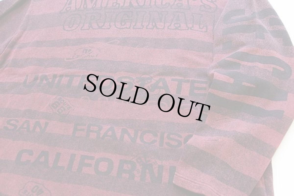 画像5: 90s イタリア製 Levi'sリーバイス ボーダー オールオーバープリント コットン スウェット XL★ユーロ (5)