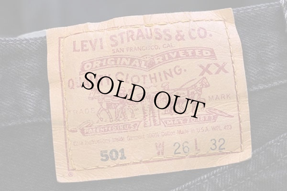 画像6: 90s USA製 Levi'sリーバイス 501 ブラック デニムパンツ w26 L32 (6)