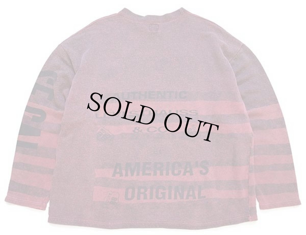 画像2: 90s イタリア製 Levi'sリーバイス ボーダー オールオーバープリント コットン スウェット XL★ユーロ (2)