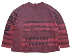 画像2: 90s イタリア製 Levi'sリーバイス ボーダー オールオーバープリント コットン スウェット XL★ユーロ (2)