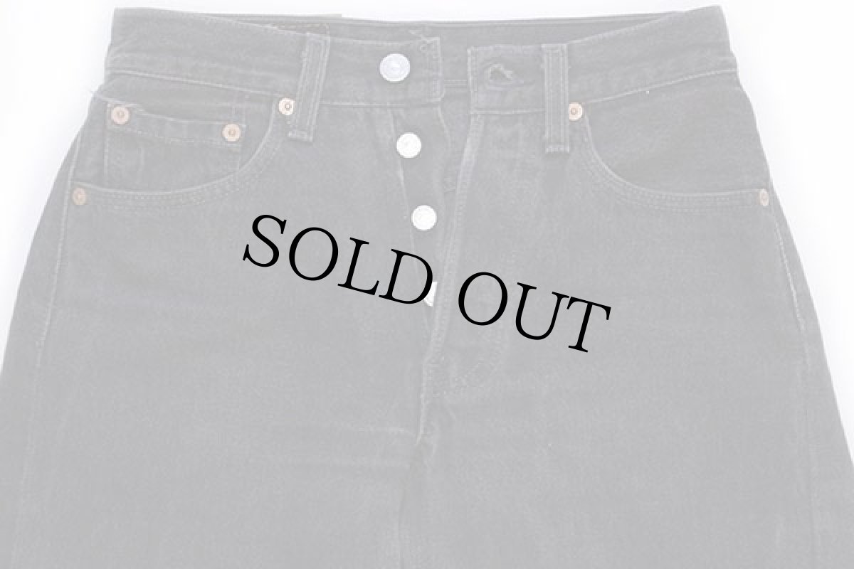 画像4: 90s USA製 Levi'sリーバイス 501 ブラック デニムパンツ w26 L32 (4)