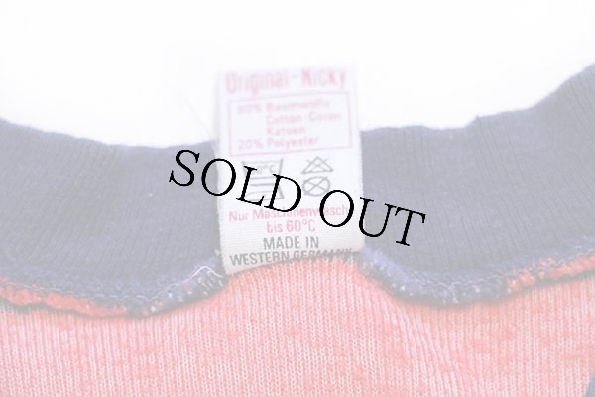 画像5: 80s 西ドイツ製 trigema マルチボーダー ベロア スウェット 赤×紺 (5)