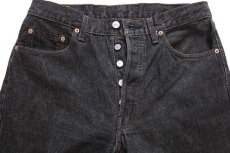 画像4: 90s USA製 Levi'sリーバイス 501 先染め ブラック デニムパンツ w33★ユーロ (4)