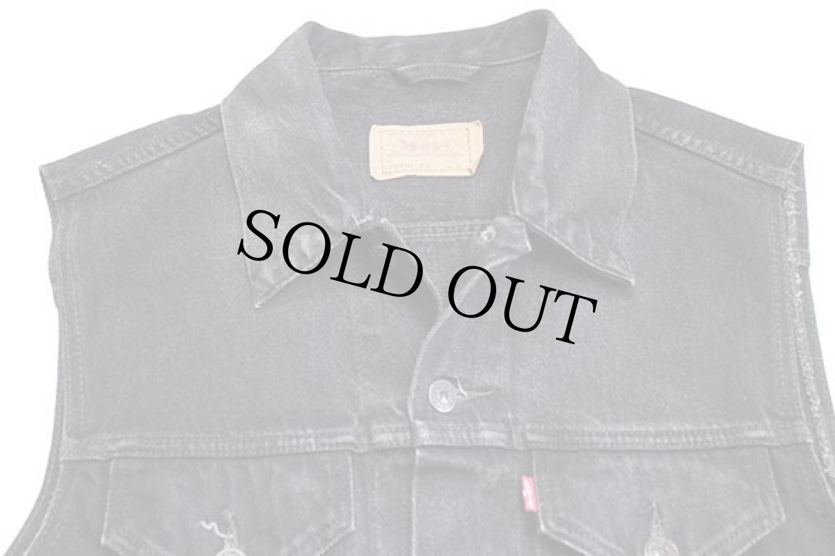 画像3: 90s Levi'sリーバイス 70401 ブラック デニムベスト L★ユーロ (3)