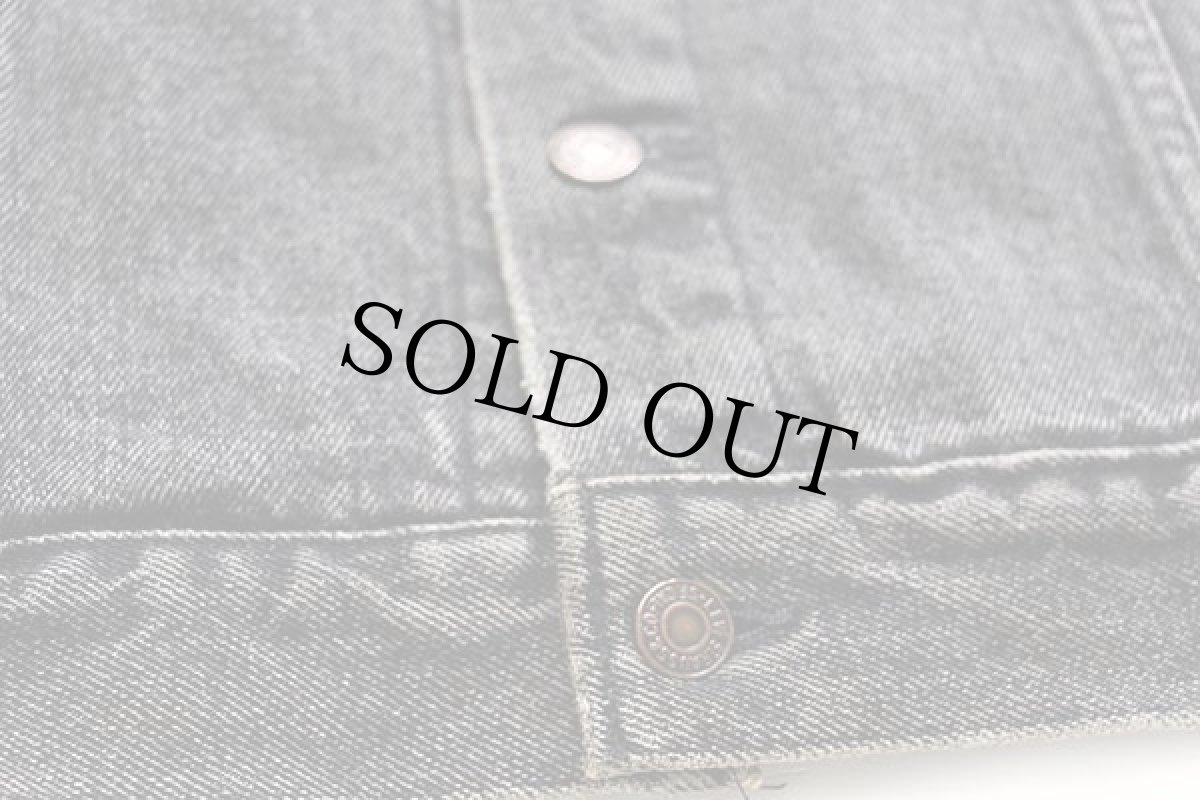 画像6: 80s USA製 Levi'sリーバイス 70507 先染め ブラック デニムジャケット 4ポケット (6)