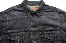 画像3: 80s カナダ製 Levi'sリーバイス 75505 先染め ブラック デニムジャケット 42 (3)