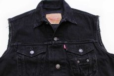 画像3: 80s Levi'sリーバイス 71163 ショート丈 カットオフ ブラック デニムベスト S★ユーロ (3)