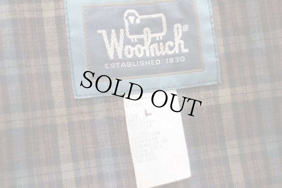 画像5: 90s Woolrichウールリッチ チェックライナー コットン×ナイロン フィールドコート 緑 L (5)