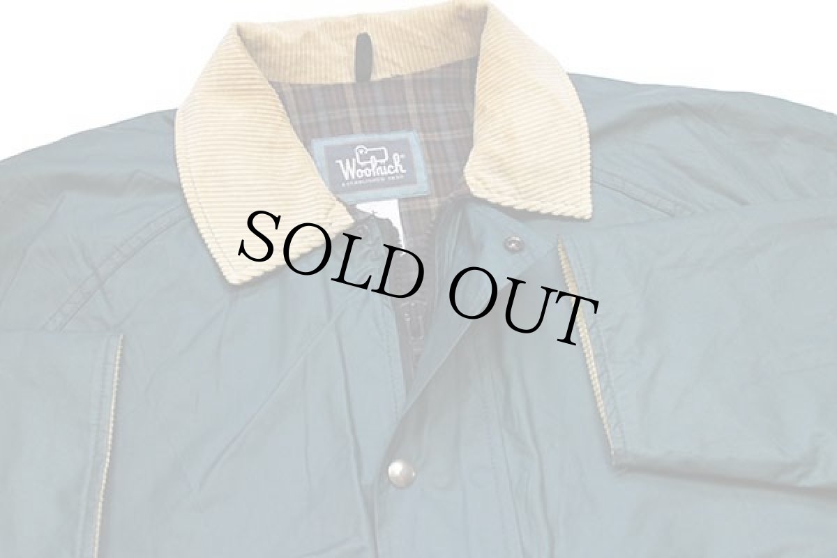 画像3: 90s Woolrichウールリッチ チェックライナー コットン×ナイロン フィールドコート 緑 L (3)