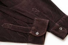 画像6: 90s Levi'sリーバイス 無地 ボタンダウン コットン コーデュロイシャツ 焦げ茶 XL★ユーロ (6)