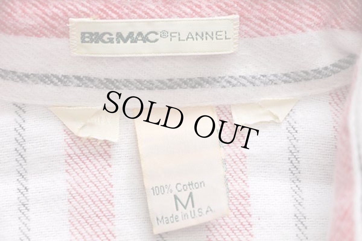 画像4: 90s USA製 JCPenney STJOHN'SBAY×BIGMACビッグマック マルチストライプ コットン フランネルシャツ M (4)