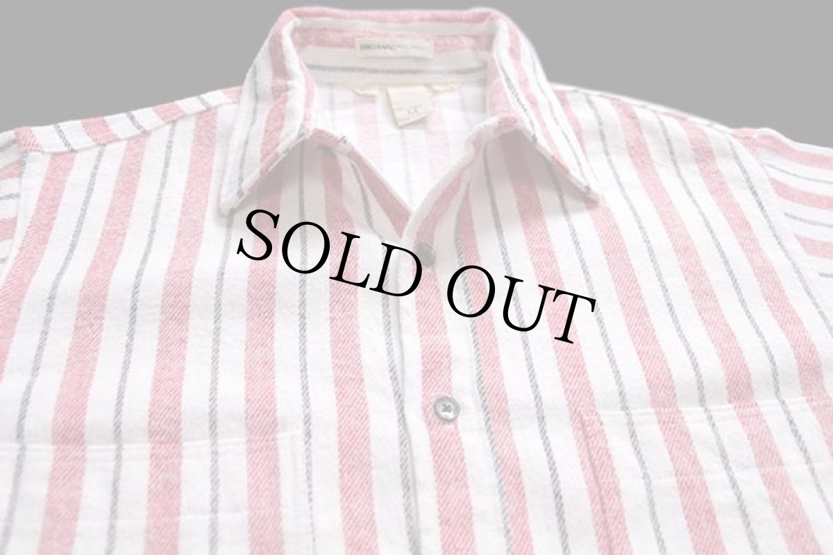 画像3: 90s USA製 JCPenney STJOHN'SBAY×BIGMACビッグマック マルチストライプ コットン フランネルシャツ M (3)