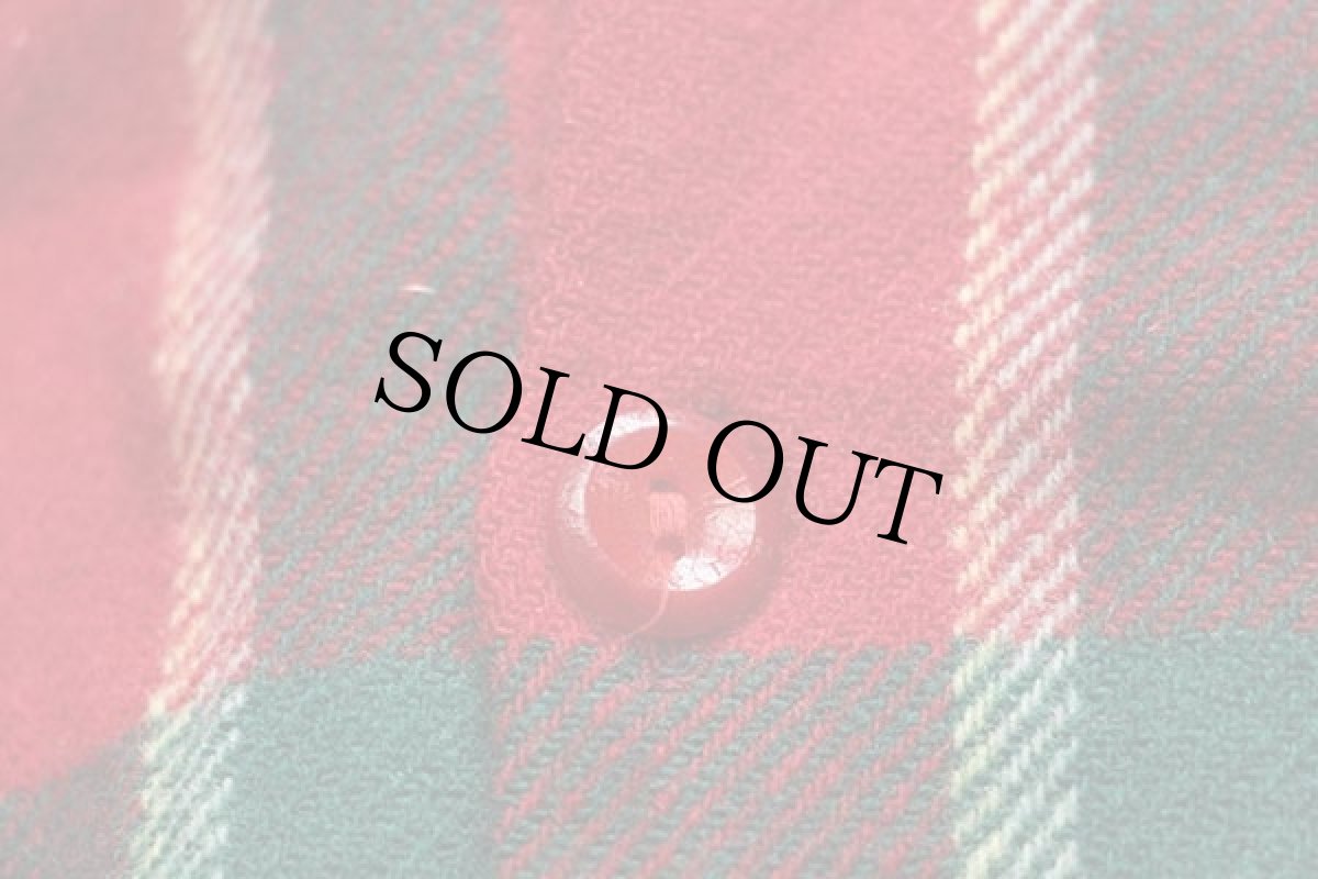 画像5: 40s Drayton チェック ウール オープンカラーシャツ M (5)