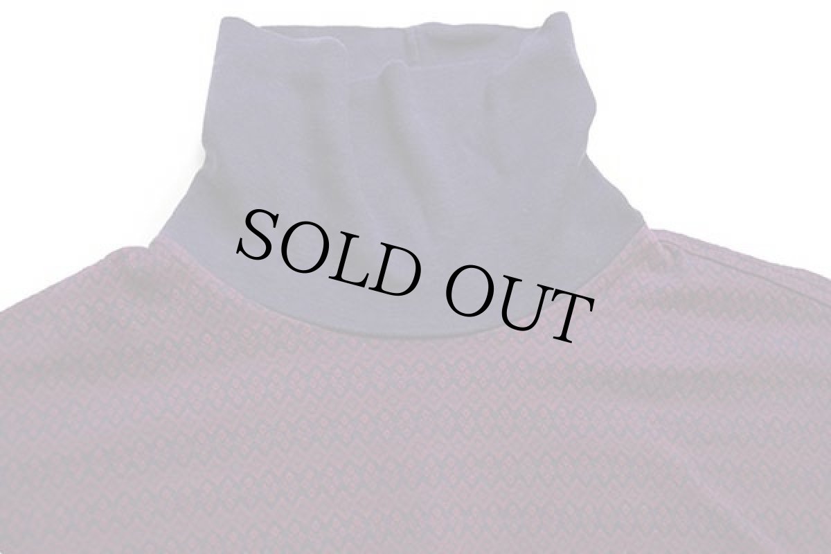 画像4: 90s USA製 LANDS'ENDランズエンド 織り柄 総柄 タートルネック コットン カットソー XL (4)