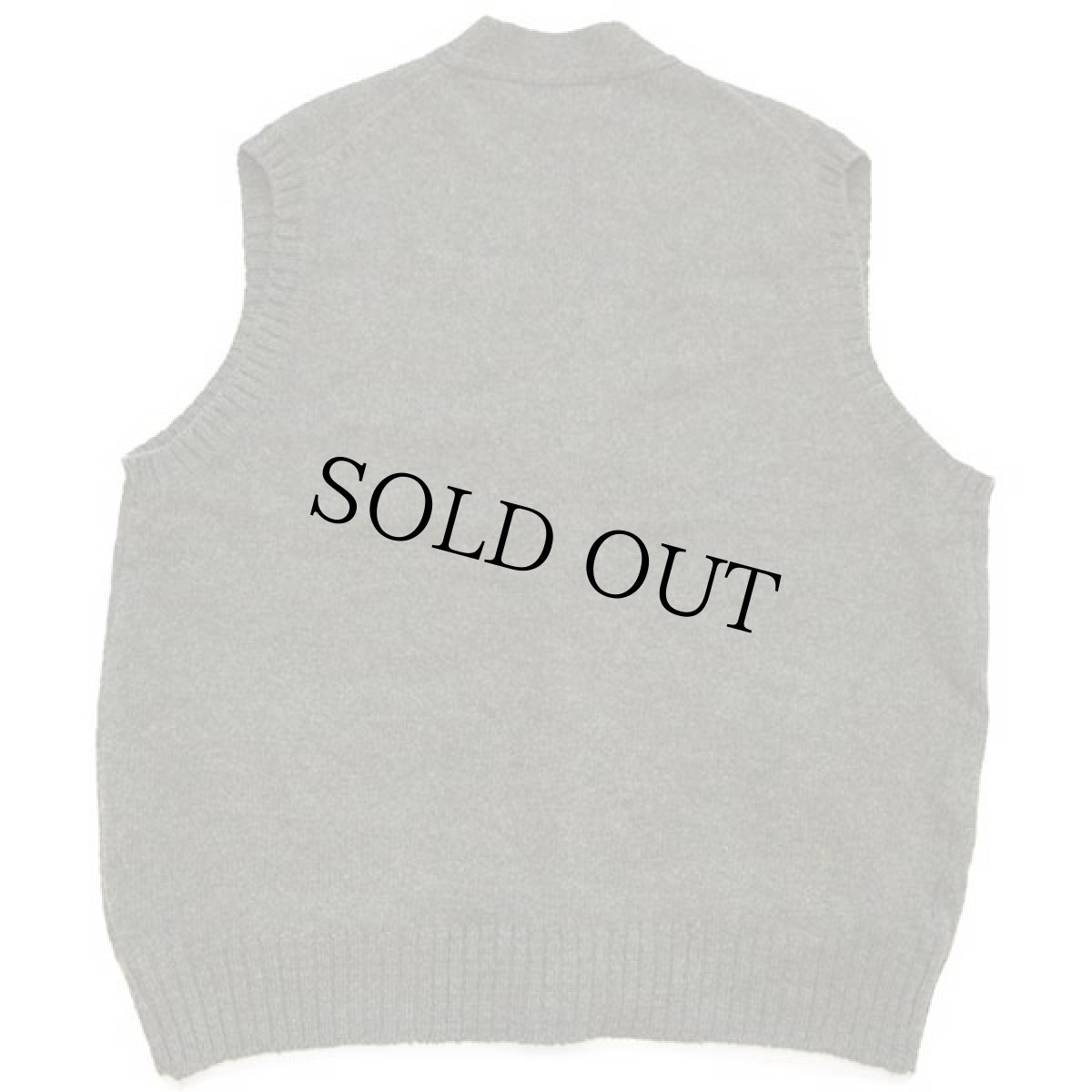 画像2: アイルランド製 Hopkin's パチポケ ウールニット ベスト カーディガン オリーブ ミックス L (2)