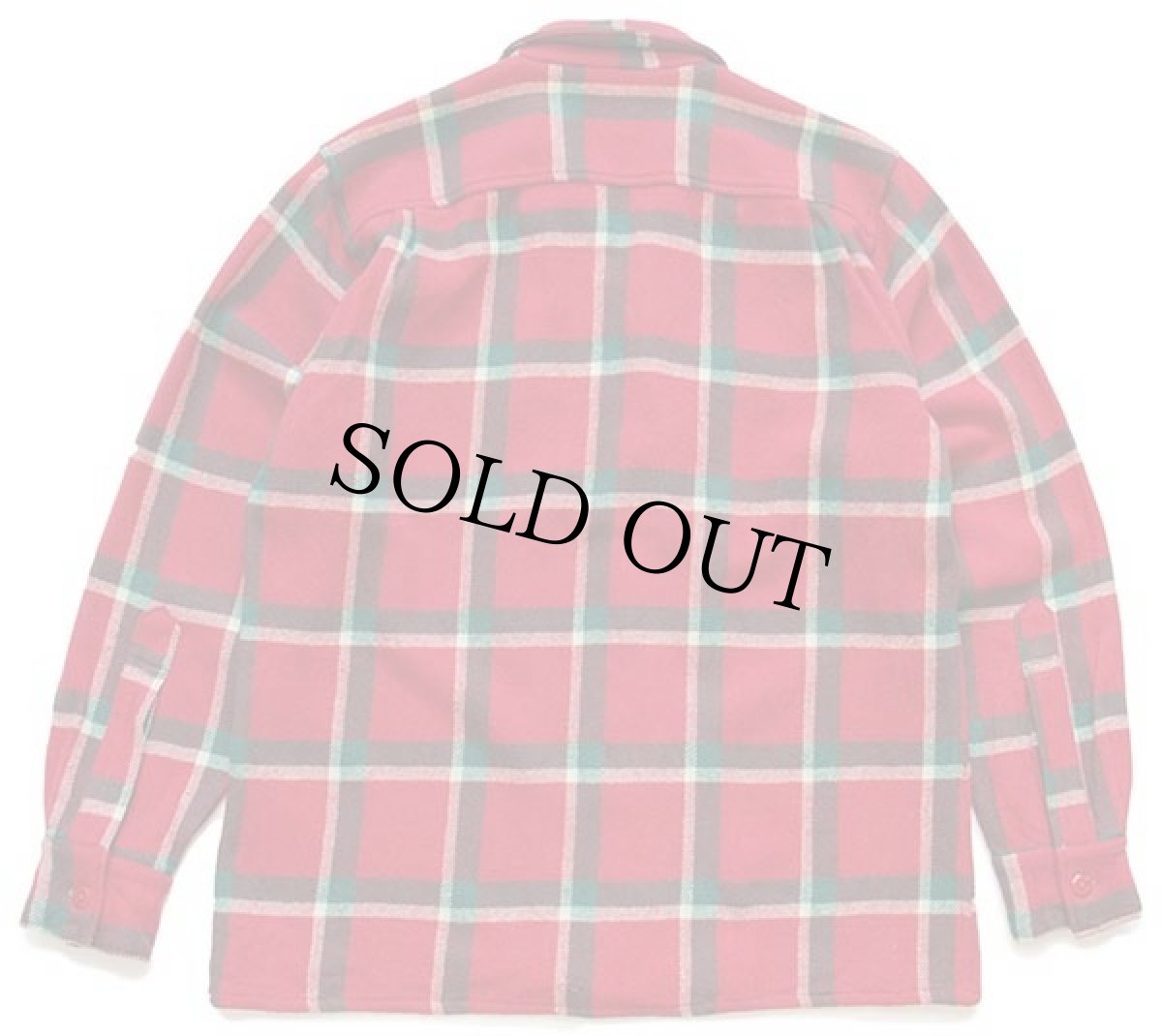 画像2: 40s Drayton チェック ウール オープンカラーシャツ M (2)