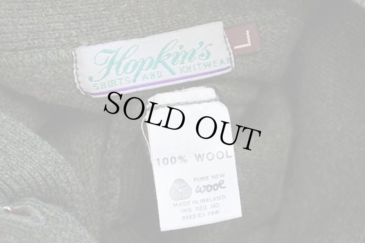 画像4: アイルランド製 Hopkin's パチポケ ウールニット ベスト カーディガン オリーブ ミックス L (4)