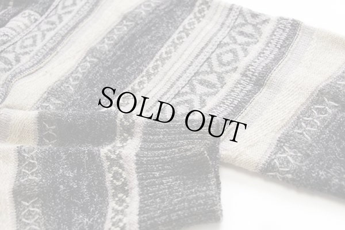 画像6: 90s イタリア製 MALAGRIDA 編み柄 デザイン ウール×アクリルニット カーディガン (6)