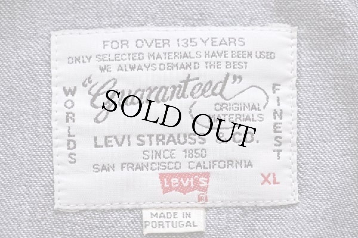 画像4: 80s ポルトガル製 Levi'sリーバイス 先染め ブラック デニム ウエスタンシャツ XL★ユーロ (4)