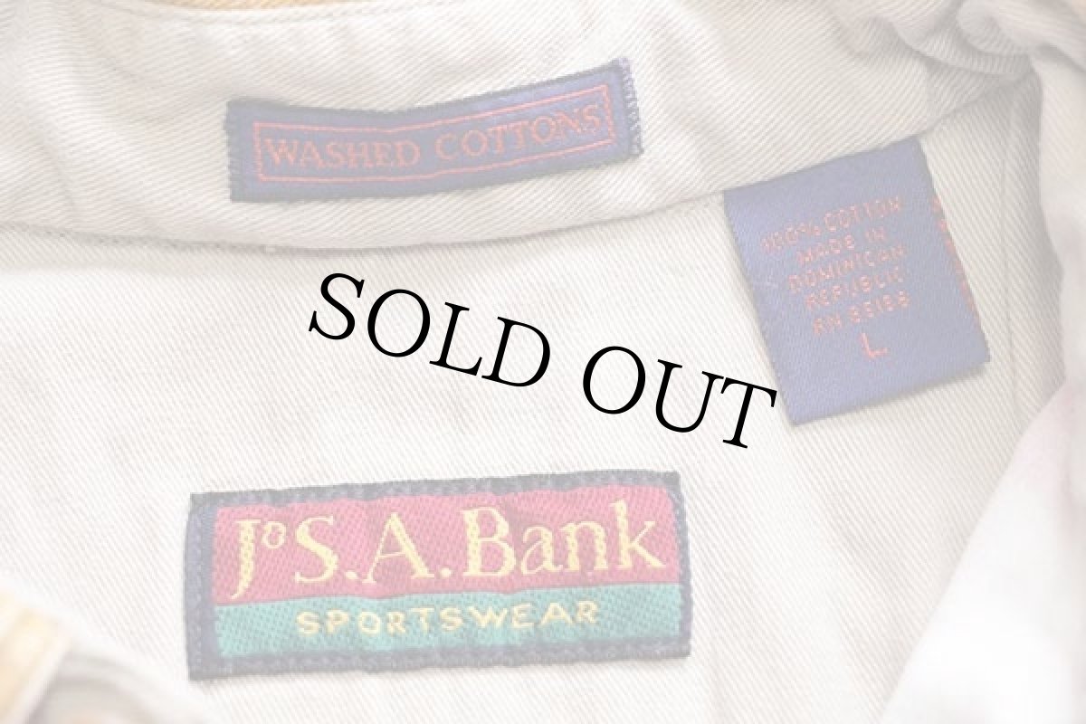 画像4: 90s JoS.A.BANK マルチカラー 太ボーダー 三点留め ボタンダウン コットンシャツ L (4)