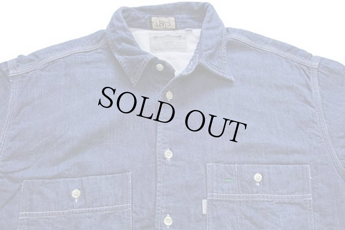 画像3: 80s イタリア製 Levi'sリーバイス ダンガリー ワークシャツ XL★ユーロ (3)