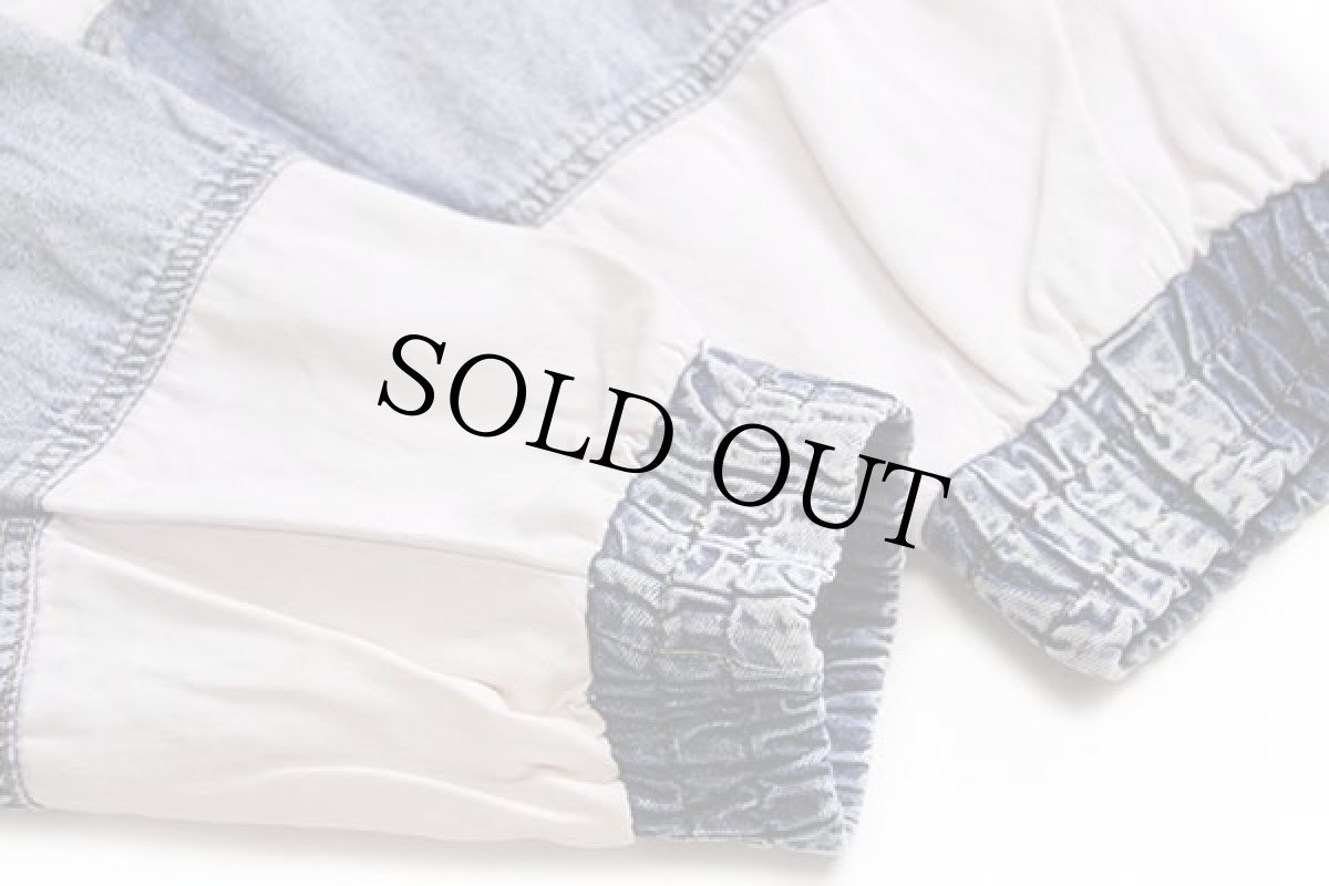 画像6: 80s LOCATION ケミカルウォッシュ デニム 切り替え プルオーバー コットンシャツ★アシッド (6)