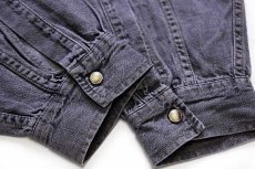 画像6: 80s ポルトガル製 Levi'sリーバイス 先染め ブラック デニム ウエスタンシャツ XL★ユーロ (6)