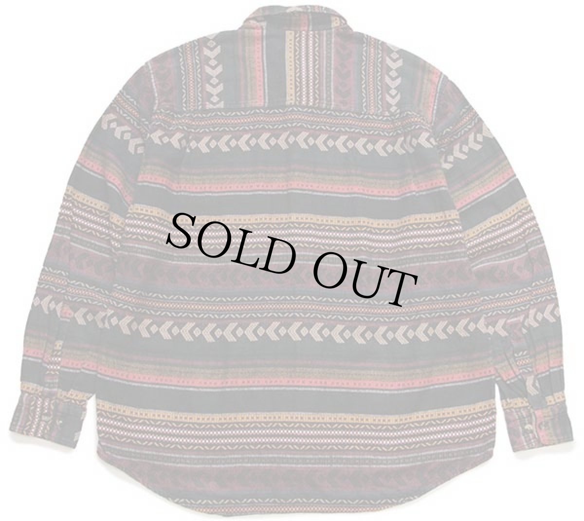 画像2: 90s DEFINITIV フォークロア ラグ柄 コットン フランネルシャツ L (2)