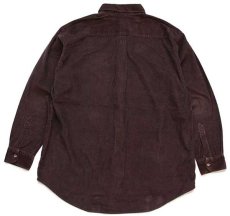 画像2: 90s Levi'sリーバイス 無地 ボタンダウン コットン コーデュロイシャツ 焦げ茶 XL★ユーロ (2)