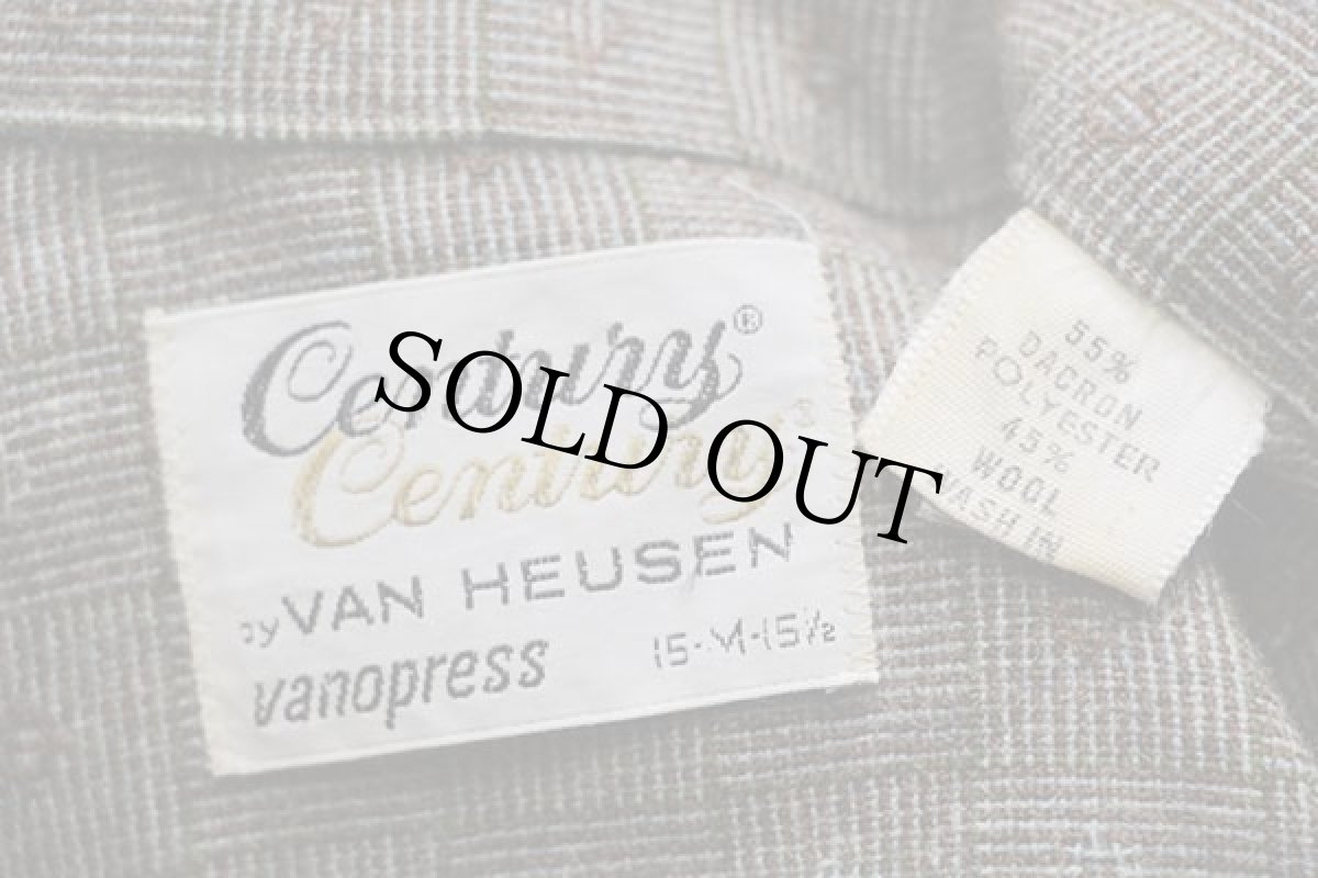 画像4: 70s Century by VAN HEUSEN 総柄 ウール混 オープンカラーシャツ M (4)