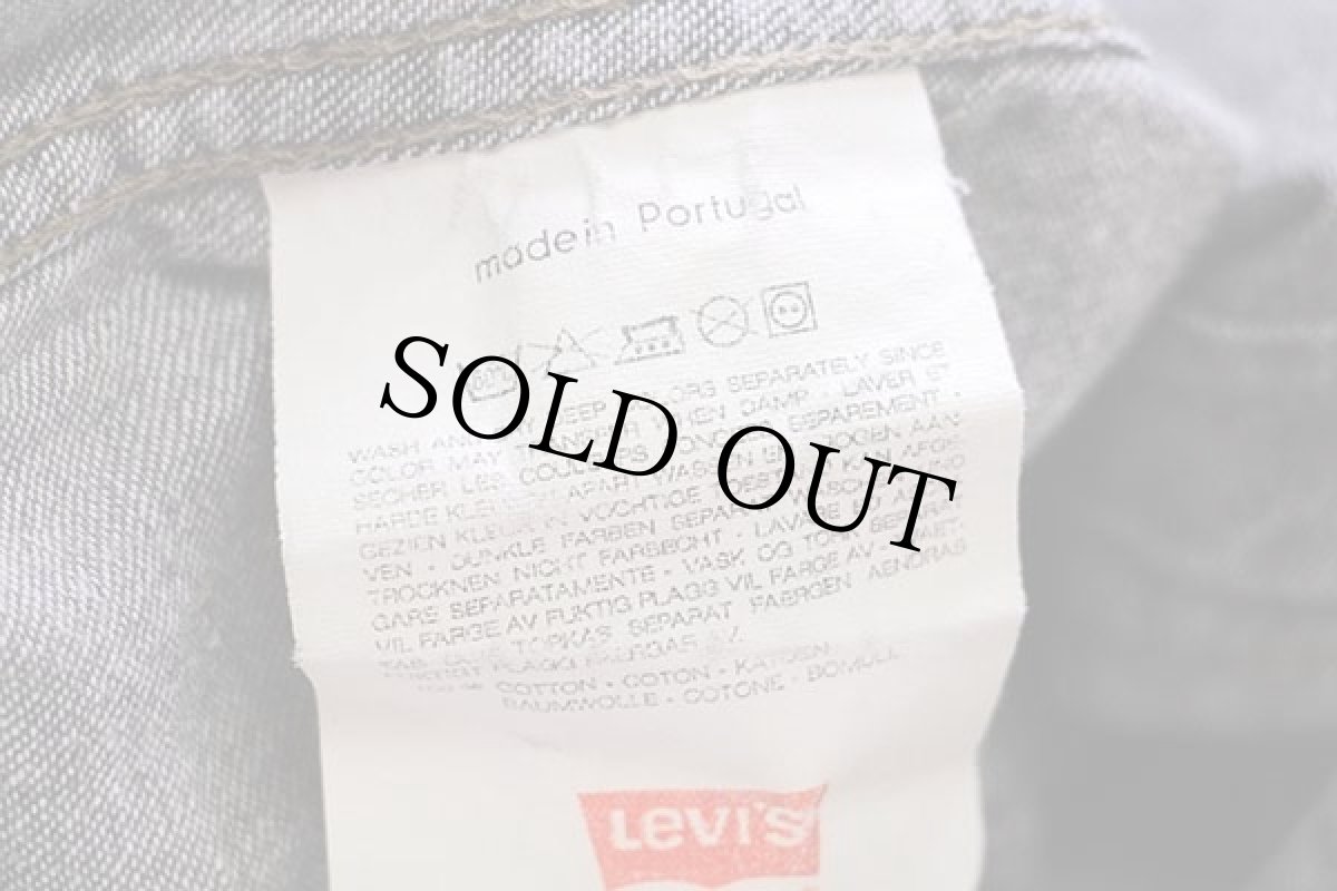 画像5: 80s ポルトガル製 Levi'sリーバイス 先染め ブラック デニム ウエスタンシャツ XL★ユーロ (5)