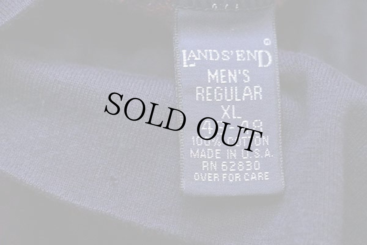 画像5: 90s USA製 LANDS'ENDランズエンド 織り柄 総柄 タートルネック コットン カットソー XL (5)