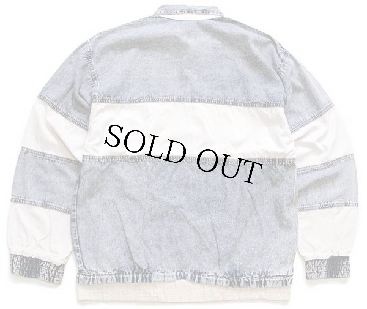 画像2: 80s LOCATION ケミカルウォッシュ デニム 切り替え プルオーバー コットンシャツ★アシッド (2)