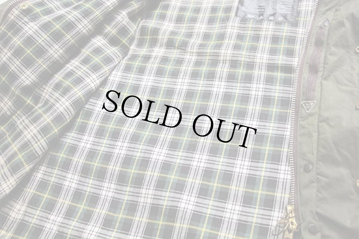 画像6: 90s 英国製 Barbourバブアー A150 BEAUFORT タータンチェックライナー オイルドジャケット オリーブ C48 (6)