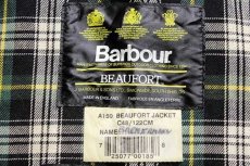 画像5: 90s 英国製 Barbourバブアー BEAUFORT タータンチェックライナー オイルドジャケット オリーブ C48 (5)