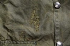 画像8: 90s 英国製 Barbourバブアー A150 BEAUFORT タータンチェックライナー オイルドジャケット オリーブ C48 (8)