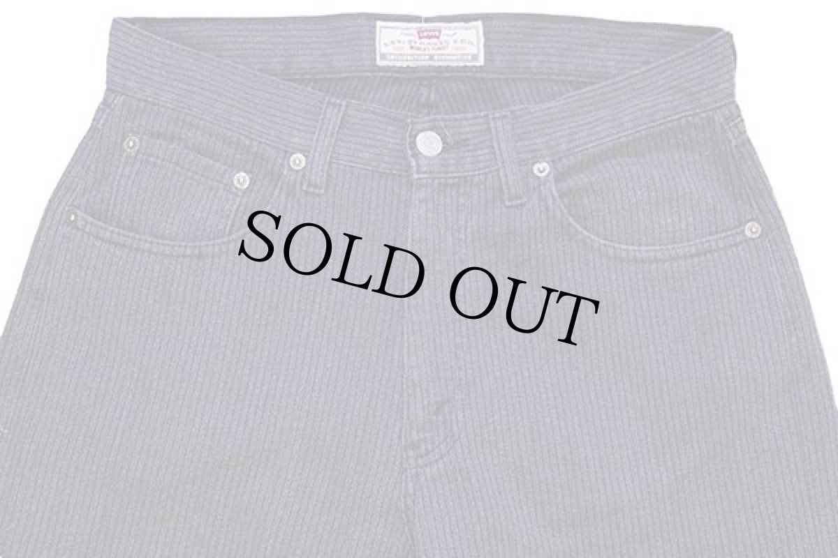 画像4: 90s Levi'sリーバイス 458 織り柄 ストライプ カラーデニムパンツ ナス紺 w31★ユーロ (4)