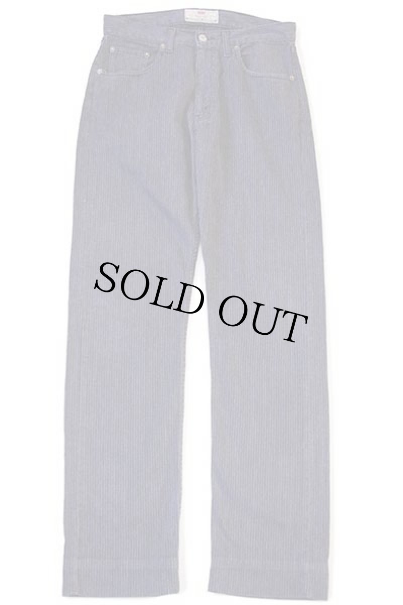 画像2: 90s Levi'sリーバイス 458 織り柄 ストライプ カラーデニムパンツ ナス紺 w31★ユーロ (2)