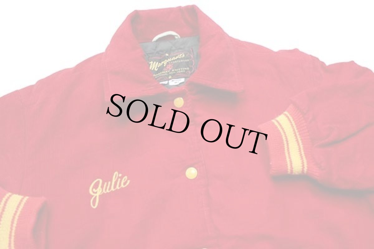 画像3: 80s Marguart's Williamsville Wast 刺繍 キルティングライナー コーデュロイスタジャン 赤 38 (3)