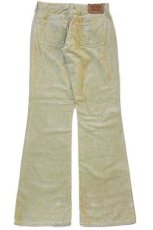 画像3: 90s イタリア製 Levi'sリーバイス 525 ストレッチ フレア ベロアパンツ 薄黄緑 w30 L34★ユーロ ブーツカット (3)