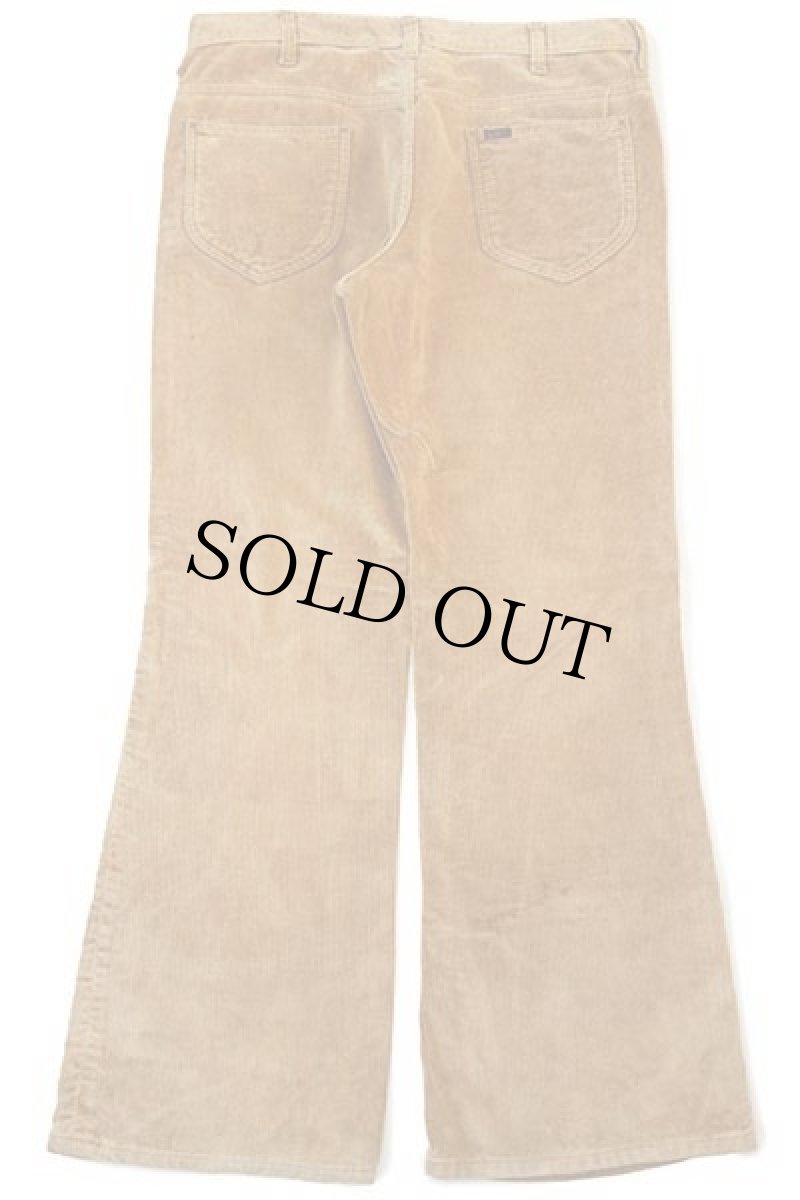 画像3: 70s USA製 Leeリー Leens フレア ベロアパンツ 黄土色 w34 (3)